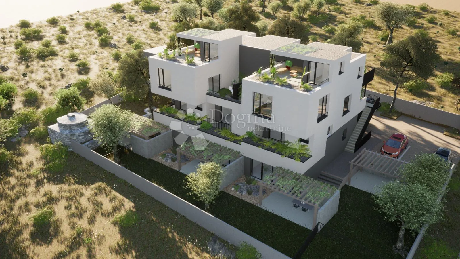 vodice - s5 dvoetažni penthouse na 1. i 2. katu s vrtom i krovnom terasom, 159,01 m2 netto - slika 2