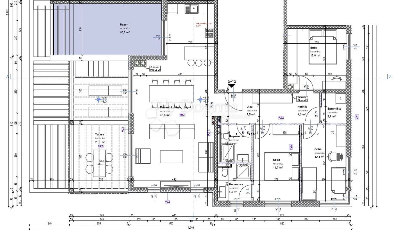 penthouse s bazenom s pogledom na more, tar - slika 2