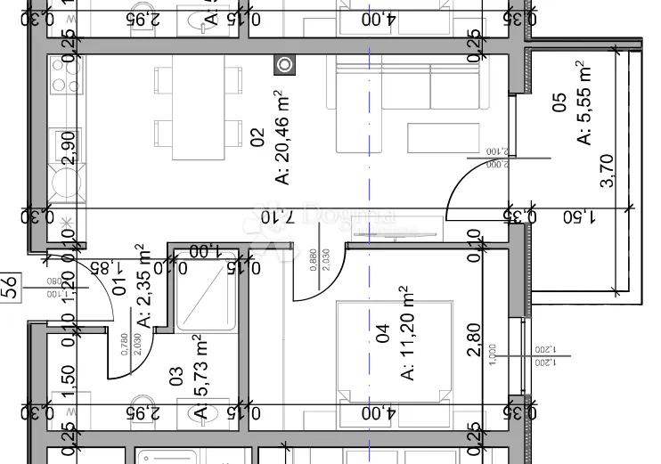 jednosoban stan 45,5m2 u novogradnji - monvidal - slika 6