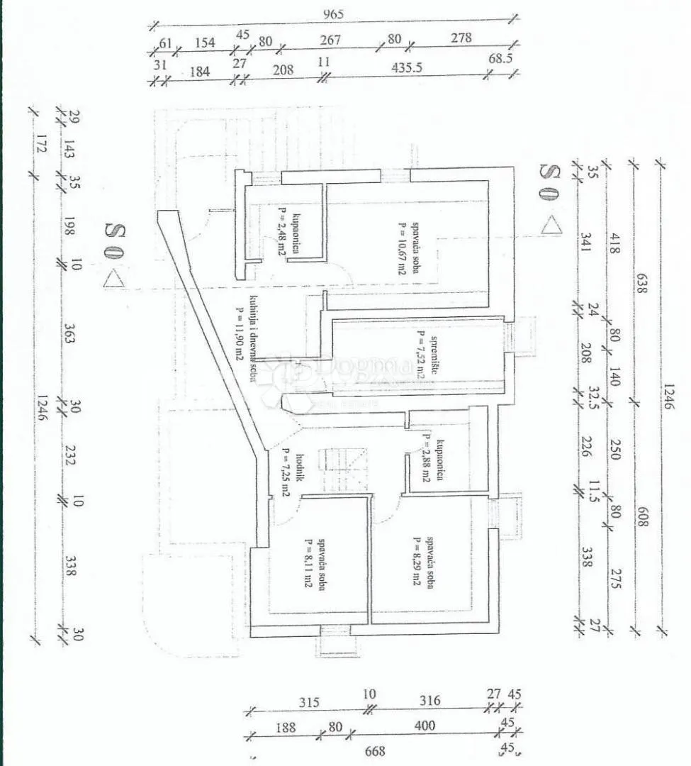 petrčane - prostrani dvoetažni stan s vrtom 119,24 m2 - slika 49