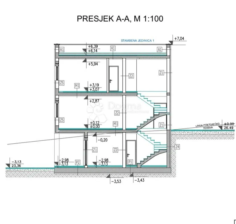 s1-novogradnja, vodice, dvojna kuća sa bazenom i pogledom na more - slika 10
