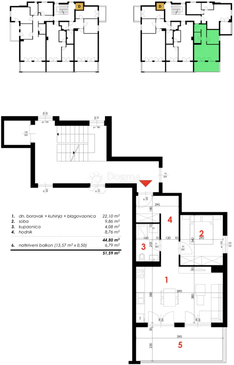 makarska | t2 | stan s19 | jednosoban stan i 4.kat - slika 16