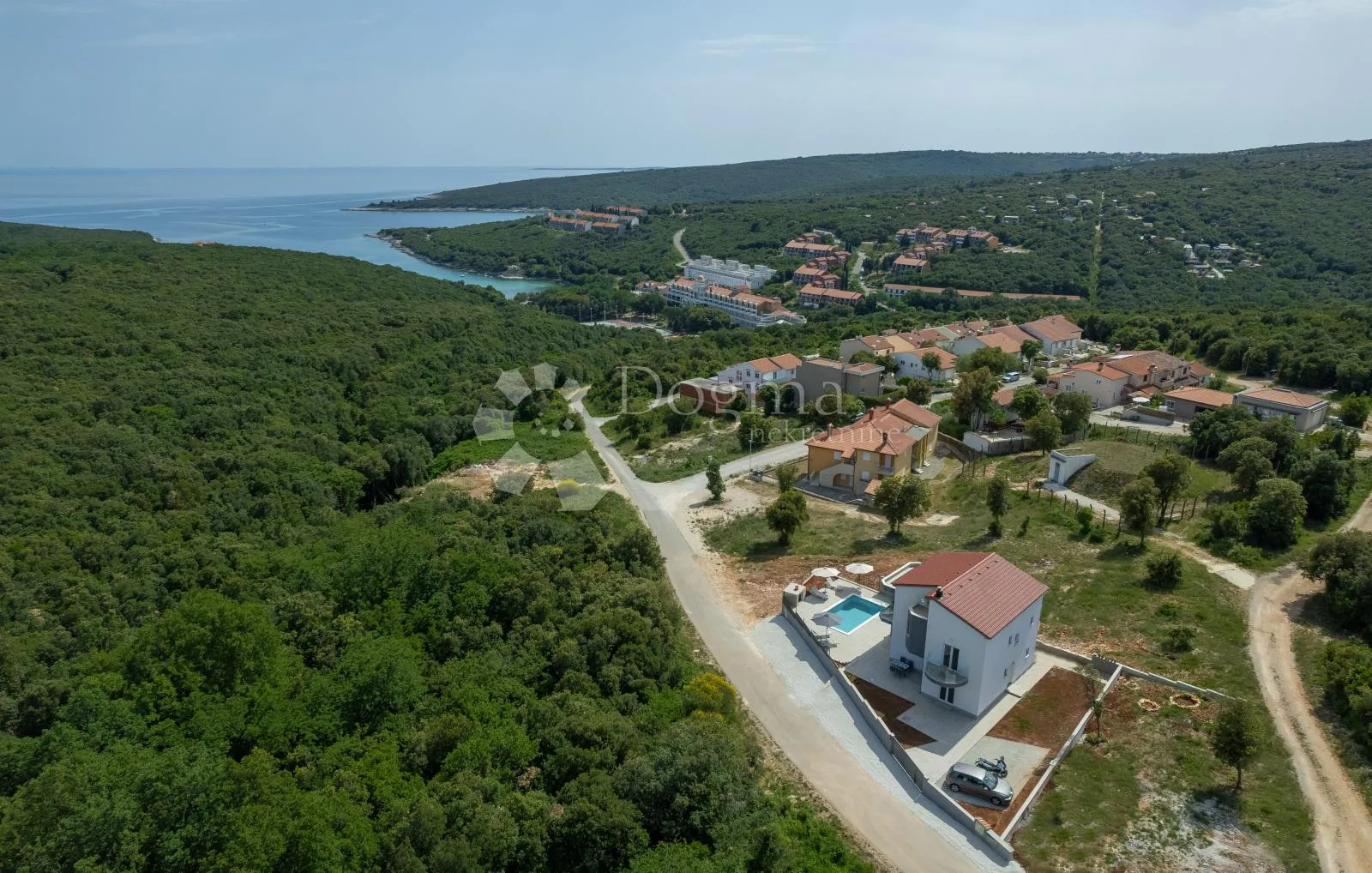 villa s bazenom+građevinsko pogled more - slika 3
