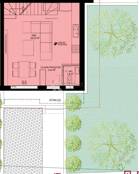 sv. petar na moru - s5 luksuzan dvoetažni stan s vrtom 79,207m2 - slika 11