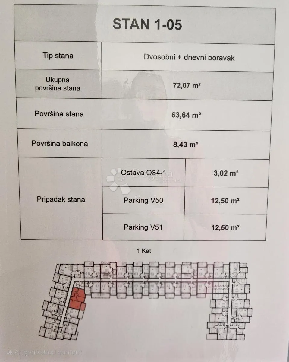 prostrani dvosobni stan s ostavom i parkingom u cijeni - slika 16