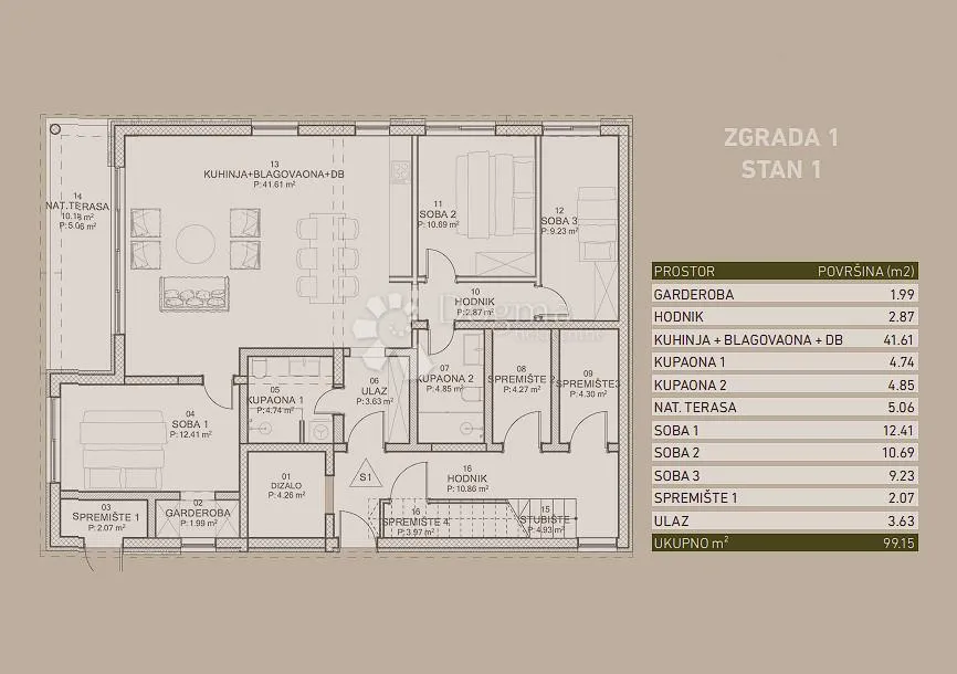 poreč okolica - moderan 3-soban stan u prizemlju - slika 2