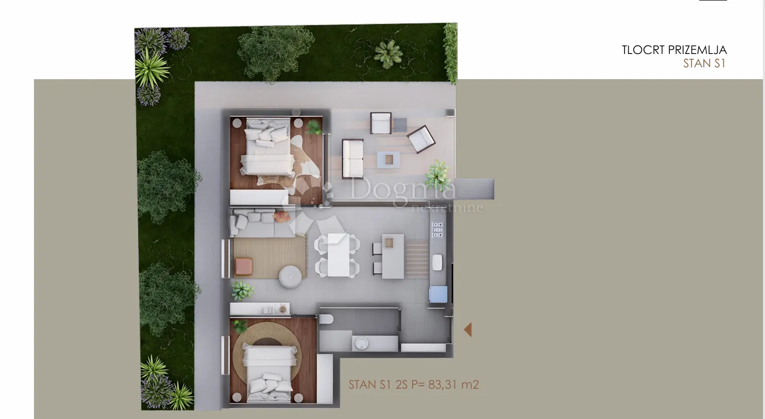 privlaka - mletak stan s vrtom , 80m od mora - slika 4