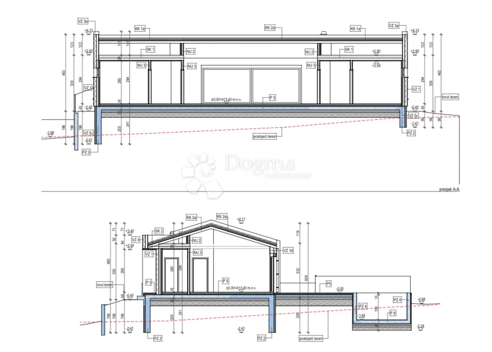 građevinsko zemljište s projektom i građevinskom dozvolom - žminj - slika 6