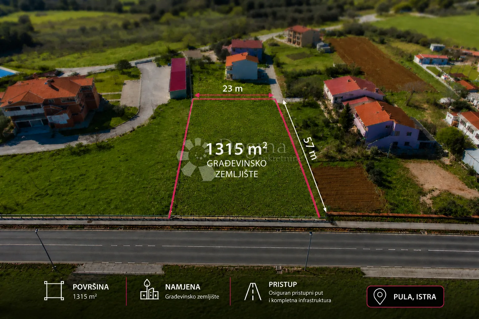 Građevinsko zemljište 1.315 m² na jednoj od najpoželjnijih lokacija! - Pula
