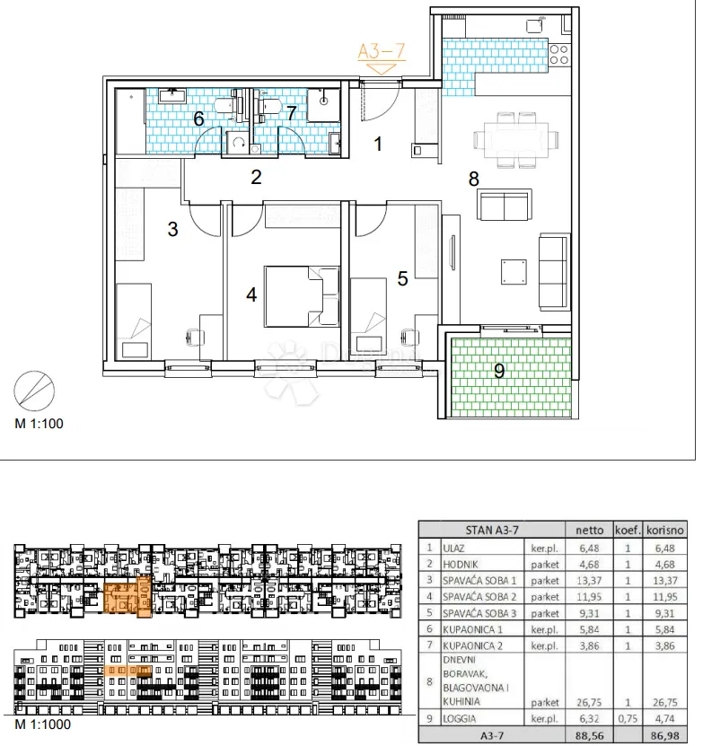 velika gorica, novogradnja, četverosoban stan 86.98 m2, 3.kat - slika 13