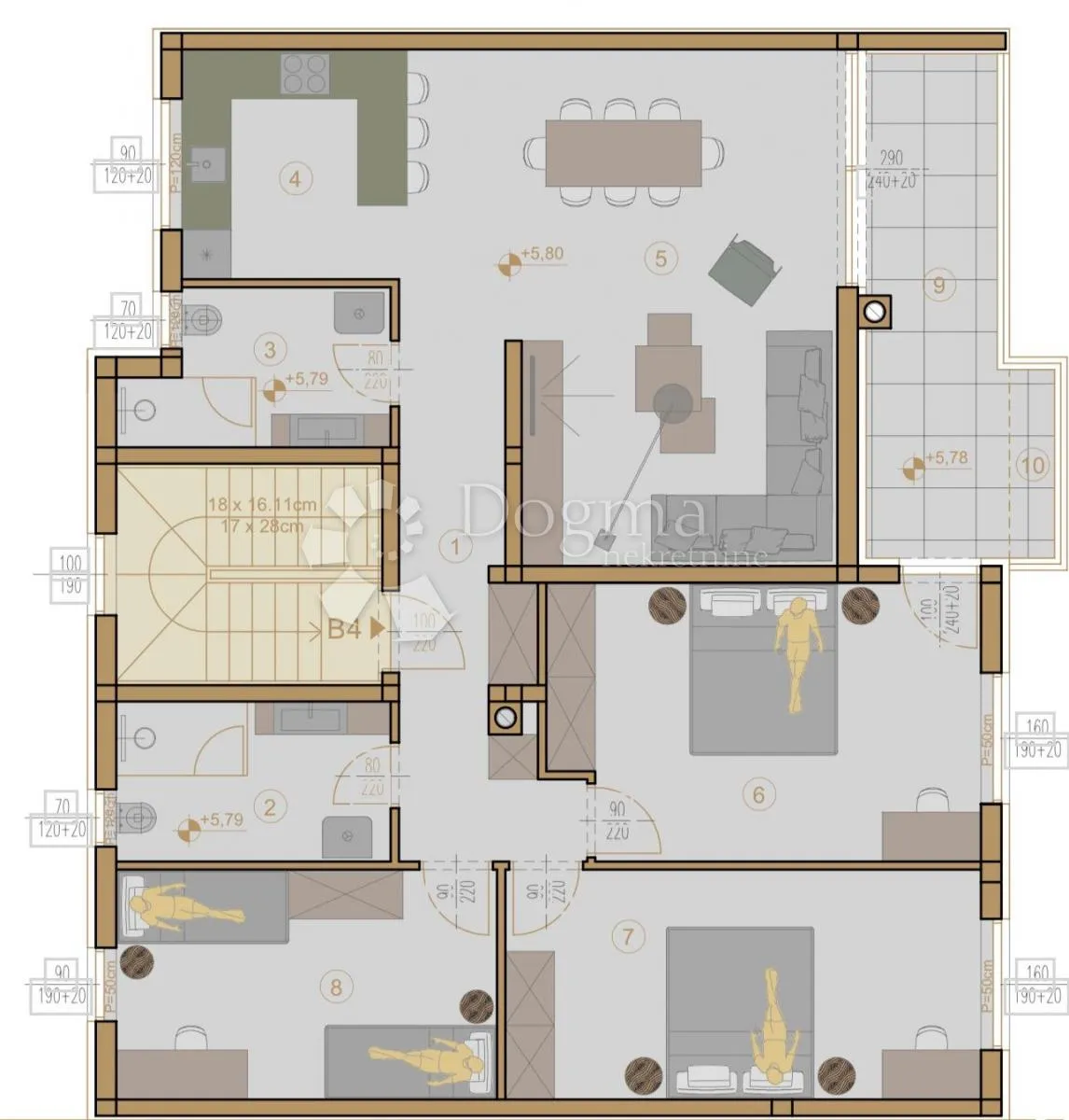 novogradnja pula širi centar - 126 m2, 2. kat (b4) - slika 3