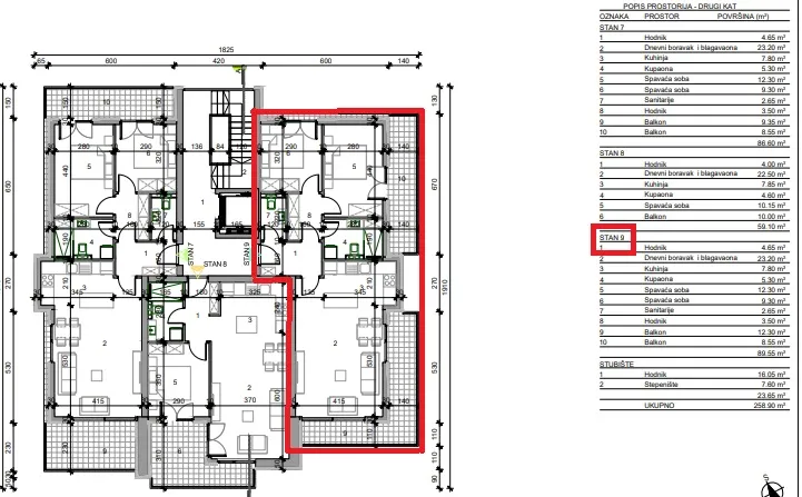 stan sa 2 spavaće sobe, novogradnja kaštel - slika 2