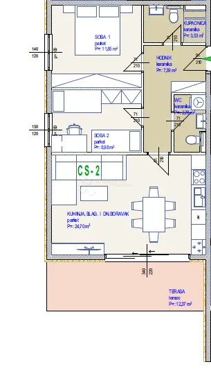 novogradnja seget donji, 2-sobni stan (cs-2) – 250m od mora! - slika 8