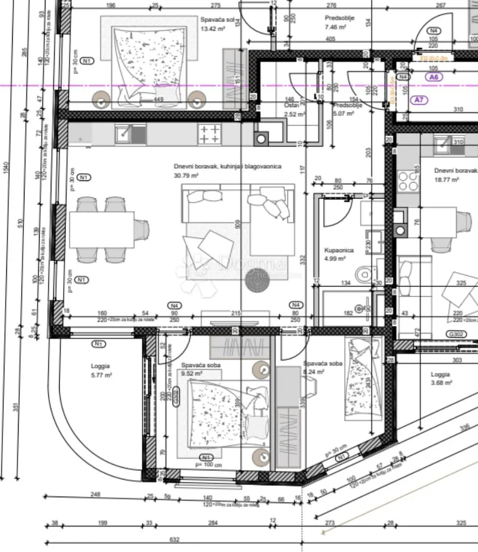 novogradnja pula centar - 65 m2, 2s+db, 1. kat a07 - slika 9