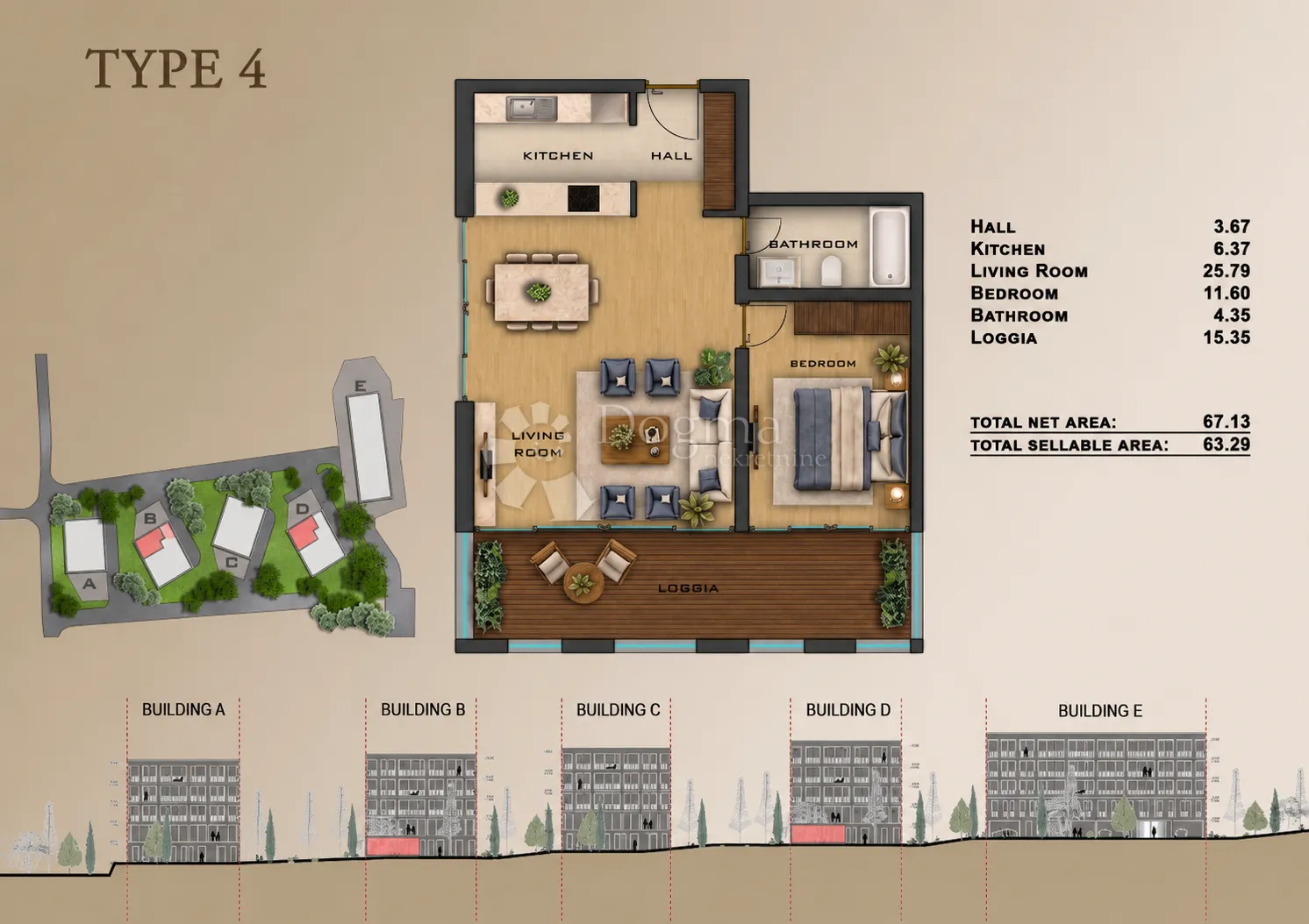 novogradnja, jednosoban stan, 63 m², prizemlje (d1) - slika 4