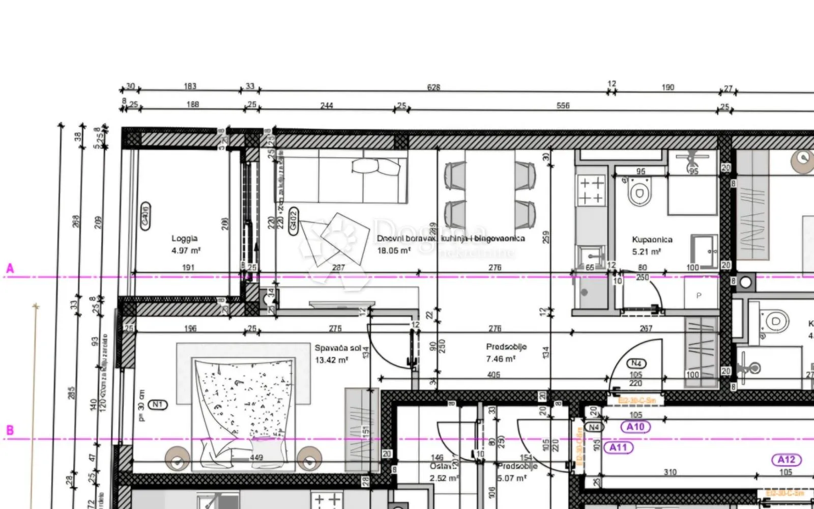 novogradnja pula centar - 48 m2, 1s+db, 2. kat a10 - slika 10
