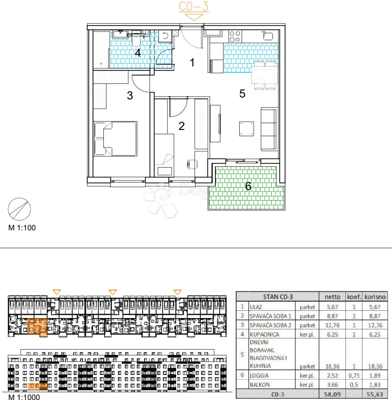 velika gorica, novogradnja, trosoban stan 55.84 m2, prizemlje - slika 13