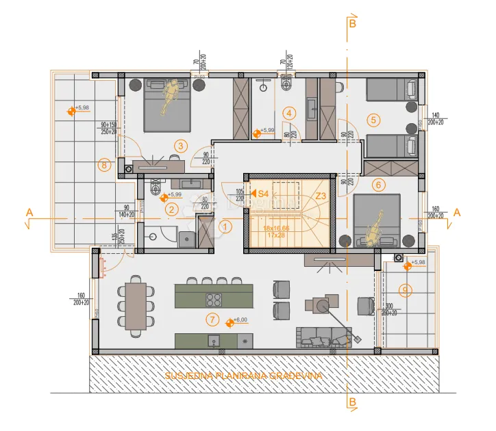 ekskluzivno! novogradnja štinjan penthouse - 131 m2, 2. kat (z1 s4) - slika 1
