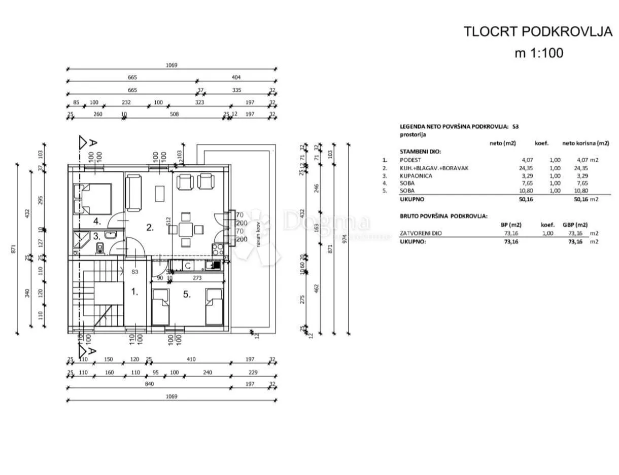 stan u novogradnji, 73m2 +terasa 20m2 , otok vir - slika 8