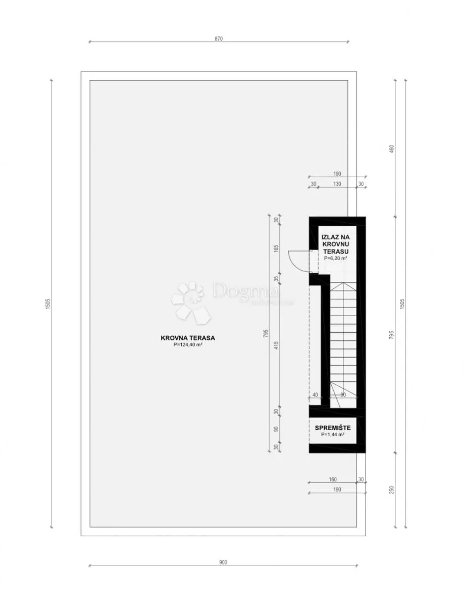 diklovac | penthouse s krovnom terasom, pogled na more - slika 46