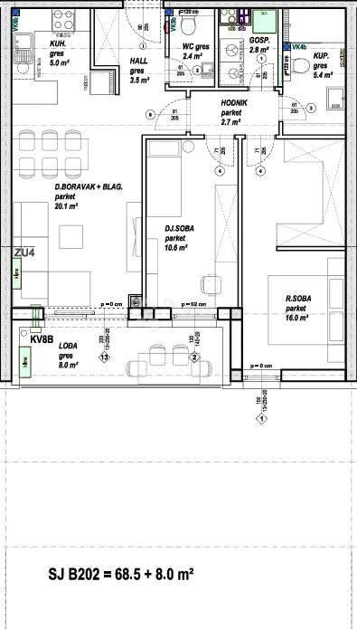 moderan trosoban stan, 2. kat, čakovec | 68,5 m² + 8 m² lođa - slika 6
