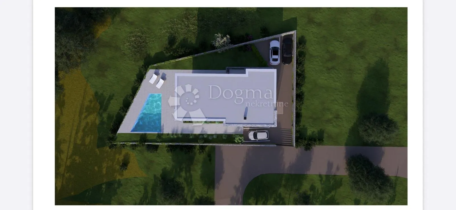 građevinska parcela 554 m² sa projektom za modernu vilu sa bazenom - slika 4