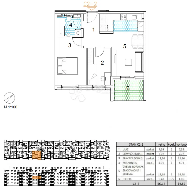 velika gorica, novogradnja, trosoban stan 54.82 m2, 2.kat - slika 13