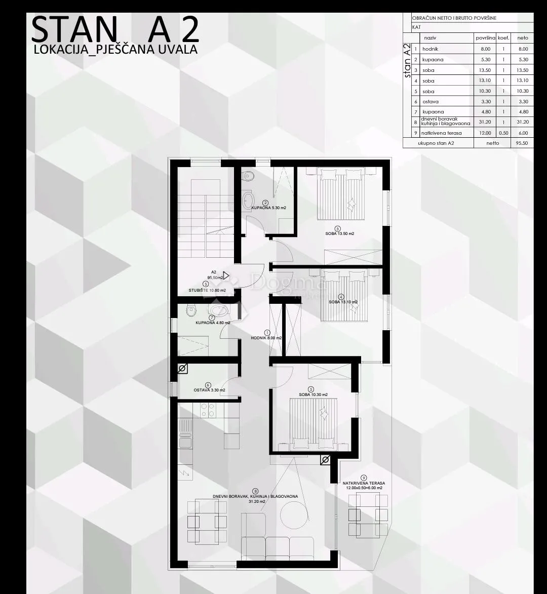 luksuzni stanovi pješčana uvala stan a2 (zgrada b) - slika 12