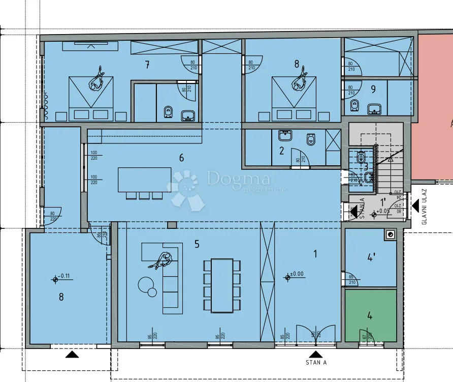 izuzetno prostran prizemni stan 212m² – kostrena - slika 5