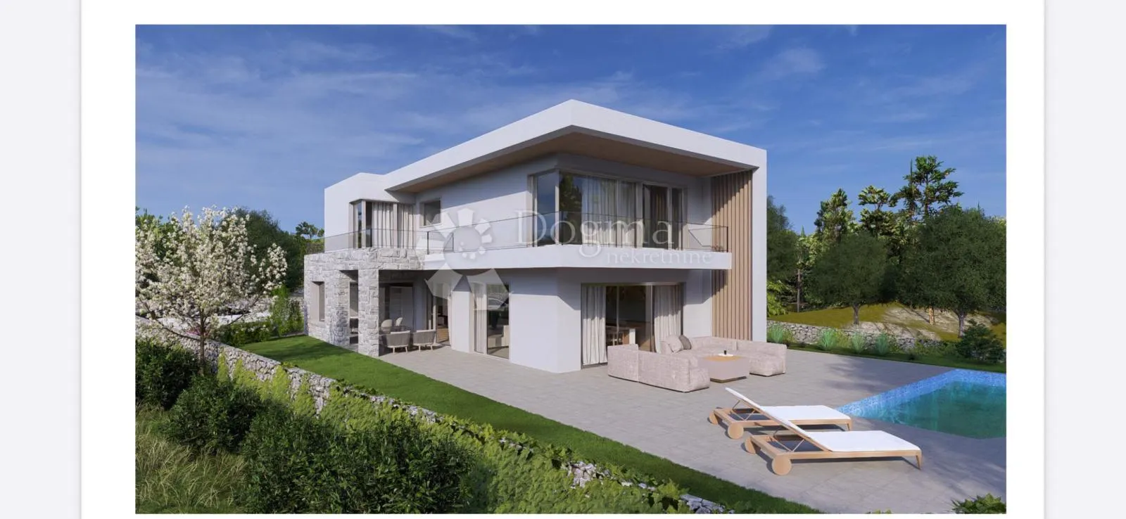 građevinska parcela 554 m² sa projektom za modernu vilu sa bazenom - slika 2