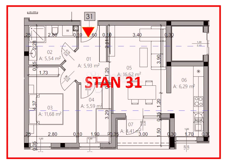 monvidal stan 31 - 2s+db, 4. kat - slika 4