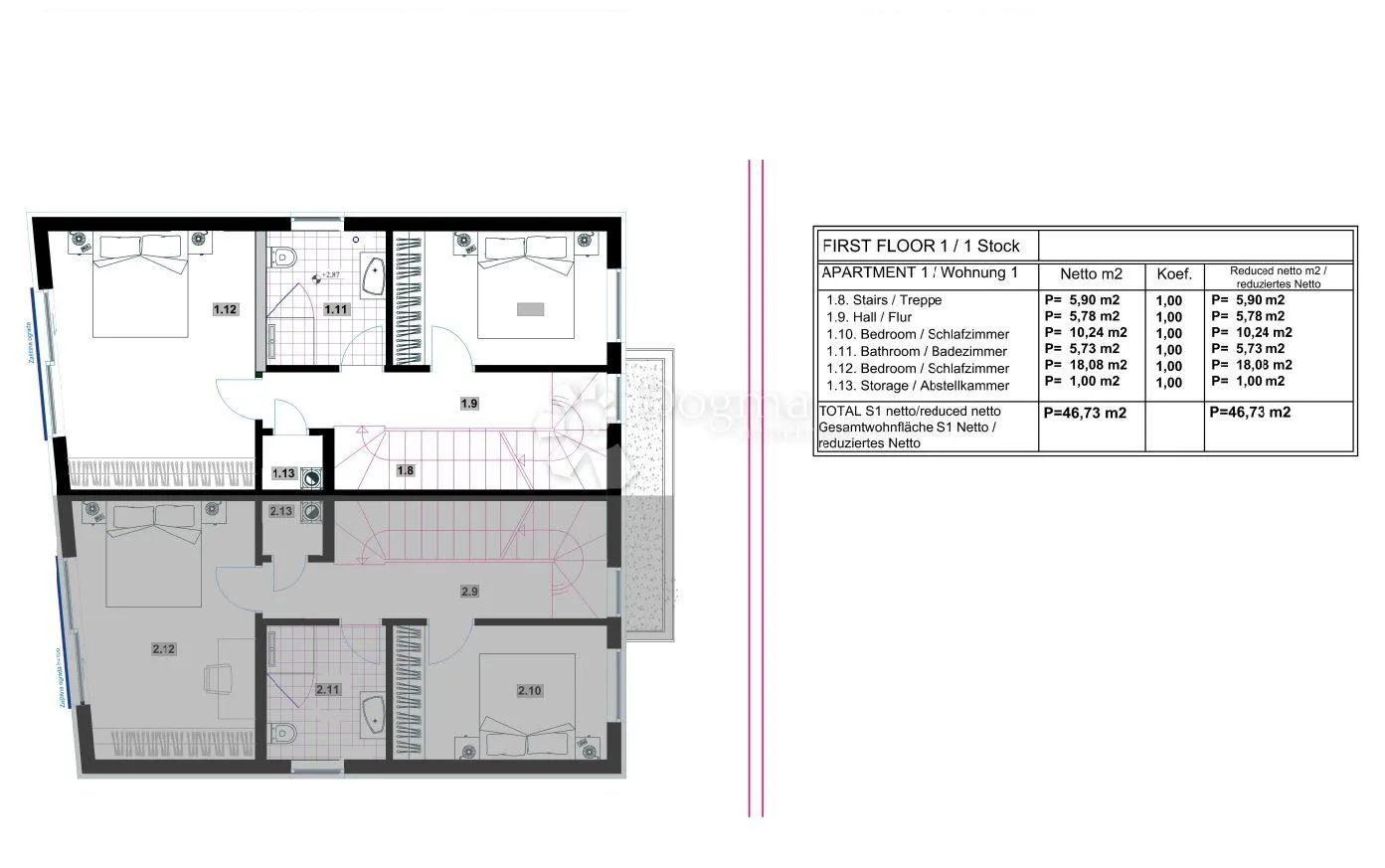 duplex sa bazenom pogled more-peroj - slika 12