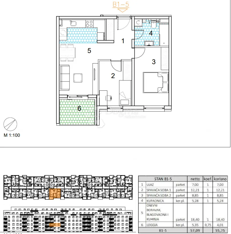 velika gorica, novogradnja, dvosoban stan 55.75 m2, 1.kat - slika 13