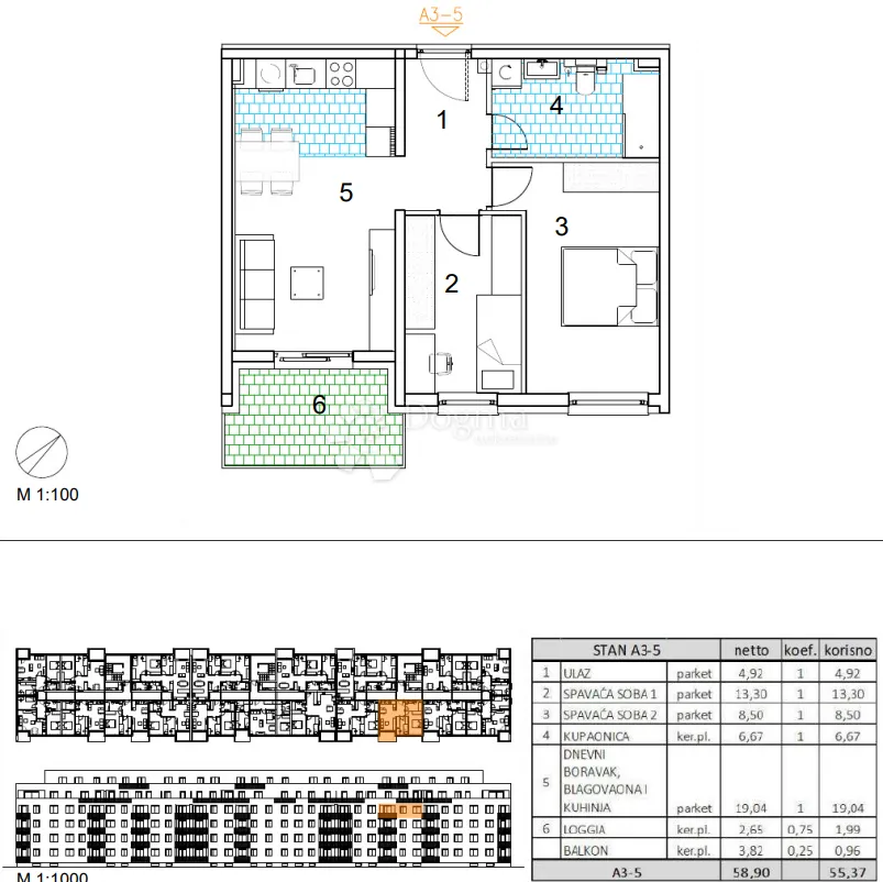 velika gorica, novogradnja, trosoban stan 55.37 m2, 3.kat - slika 13