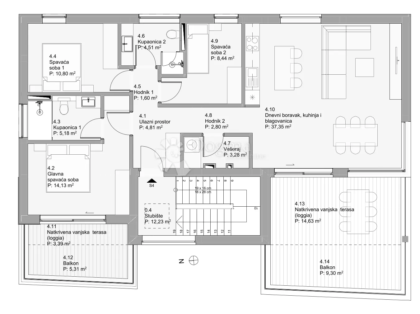 povljana - penthouse s pogledom na more - slika 21