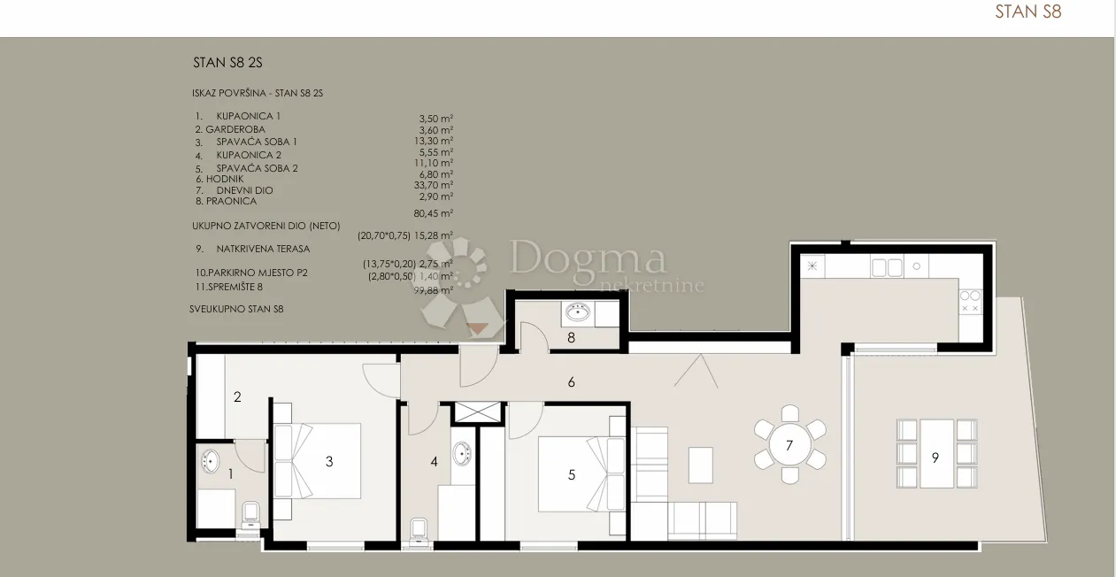 privlaka-99,88m2 , 80m od mora - slika 3