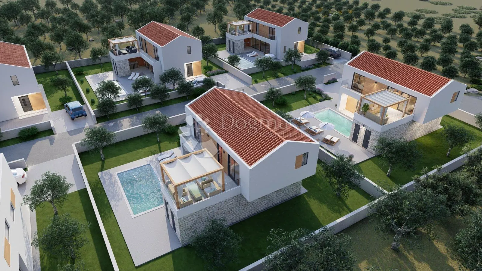 rtina sunset – projekt 6 vila s bazenom, pogled na more - slika 10