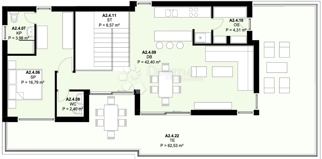 A2.4 – KAŠTEL NOVI; NOVOGRADNJA, DVOETAŽNI PENTHOUSE, 3S, KROVNA TERASA (63 m²), POGLED NA MORE, PARKING, ODLIČNA LOKACIJA - Kaštel Novi, Kaštela