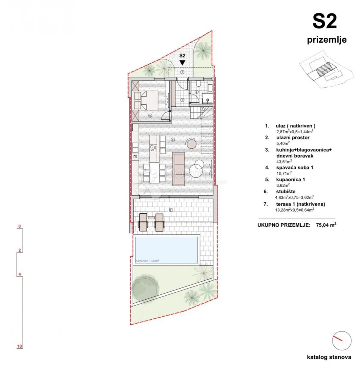 luksuzni stan s2 s vrtom i bazenom vodice - slika 7
