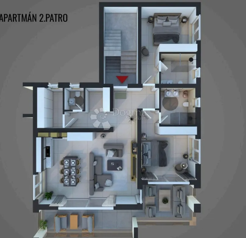 luksuzni penthouse s privatnom prostranom krovnom terasom i prekrasnim pogledom na more, barbat. - slika 6