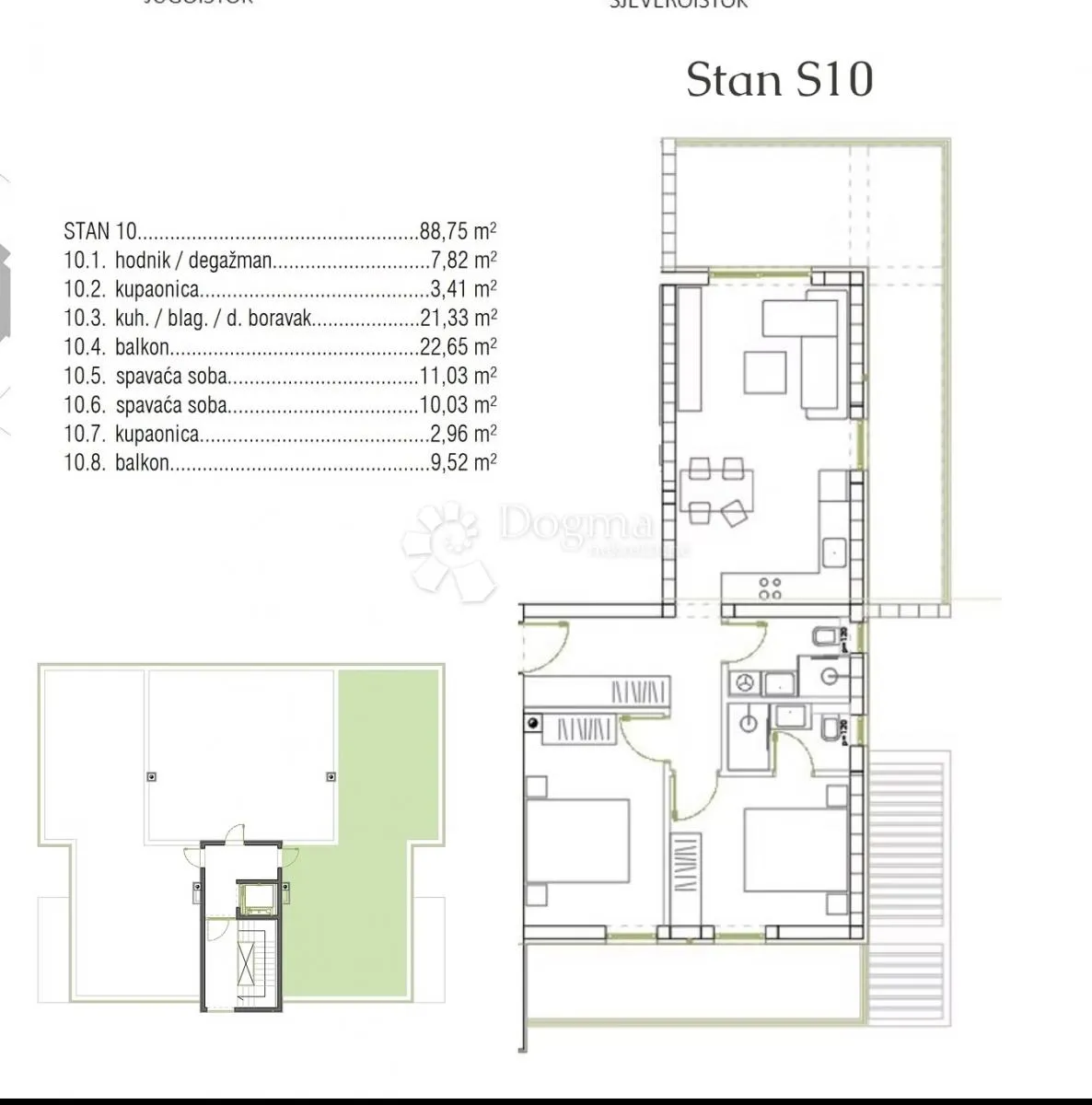 penthouse s10 u ninu, 100 m od mora, krovna terasa - slika 16