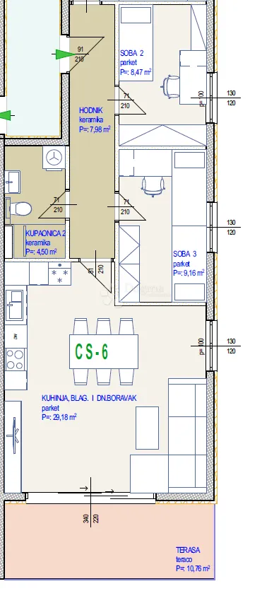 novogradnja seget donji, 3-sobni stan (cs-6) – 250m od mora! - slika 6