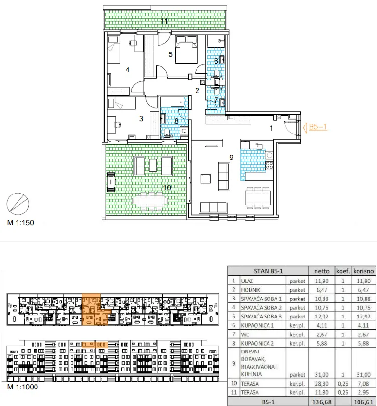 velika gorica, novogradnja, četverosoban stan 106.61 m2, 5.kat - slika 13