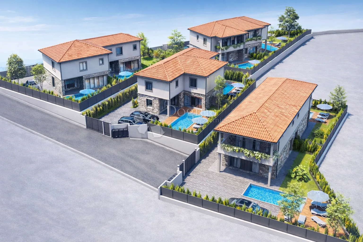 Ekskluzivno: parcela s projektom za 3 zgrade i pogledom na more - Malinska, Malinska-Dubašnica
