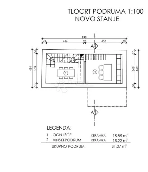 zemljište sa kamenom kućom, predivnim pogledom i projektom za kuću sa bazenom - slika 2