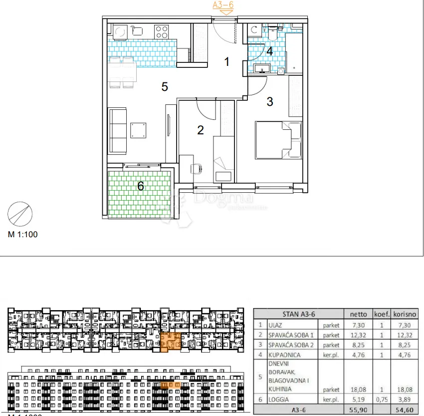 velika gorica, novogradnja, trosoban stan 54.60 m2, 3.kat - slika 13