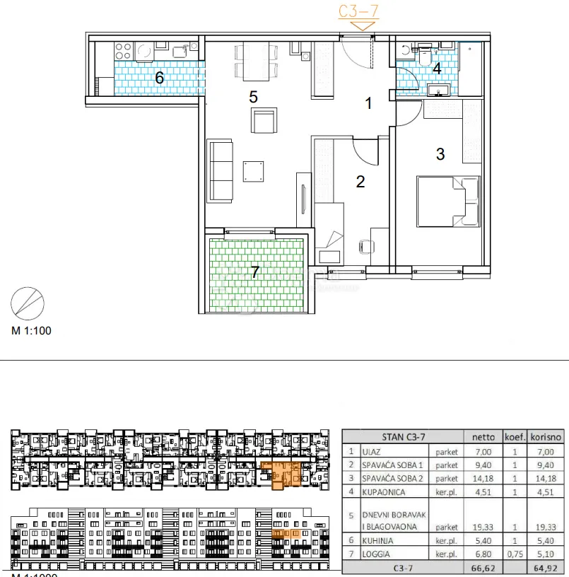 velika gorica, novogradnja, trosoban stan 64.92 m2, 3.kat - slika 13