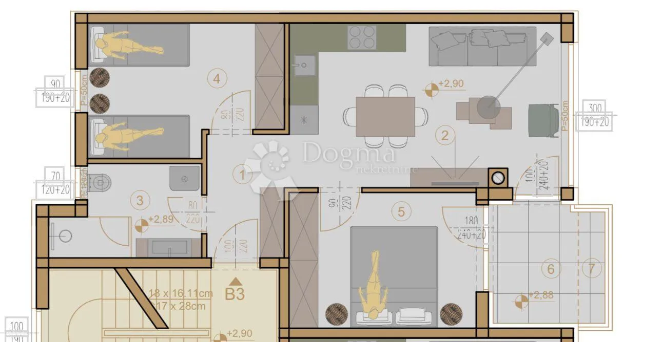 novogradnja pula širi centar - 55 m2, 1. kat (b3) - slika 2