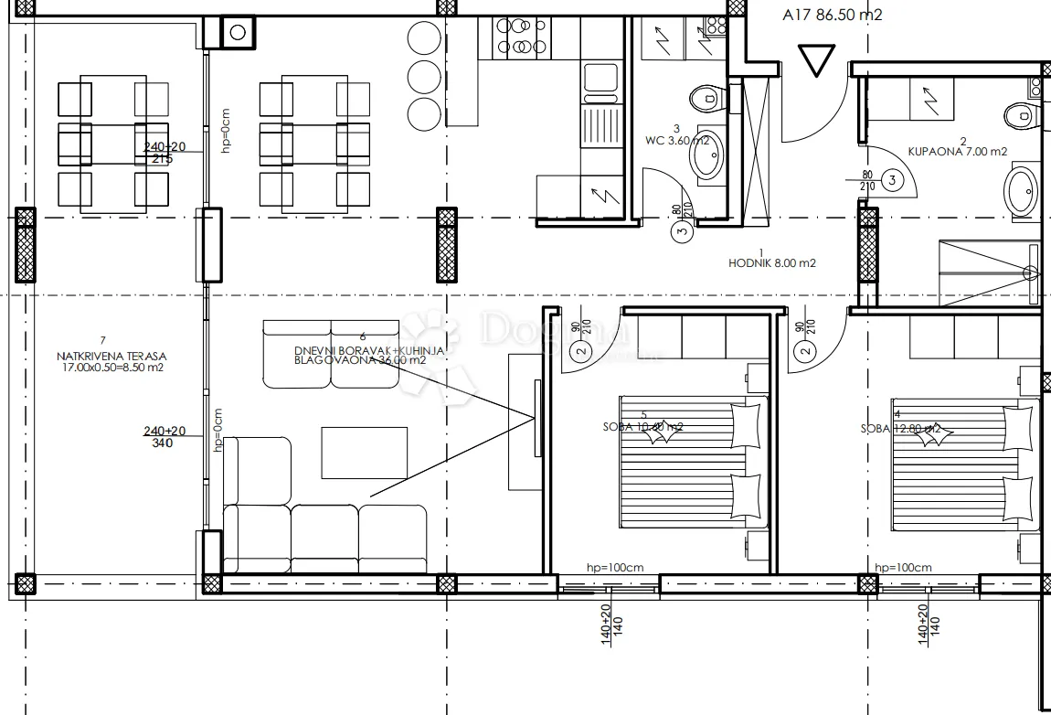 novogradnja veli vrh - 2. kat, 86 m2 (a17) - slika 3