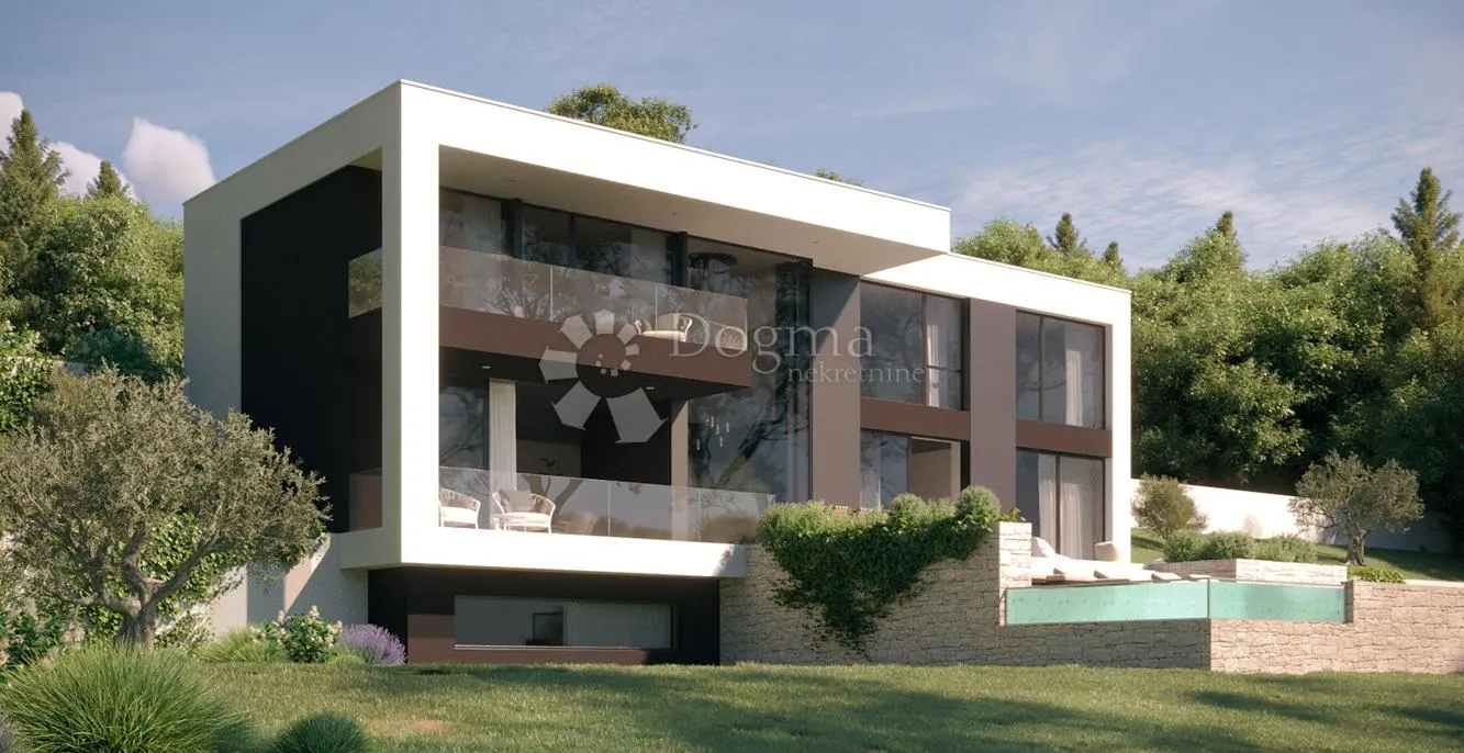 Građevinsko zemljište sa projektom, Lovran, pogled na more - Liganj, Lovran
